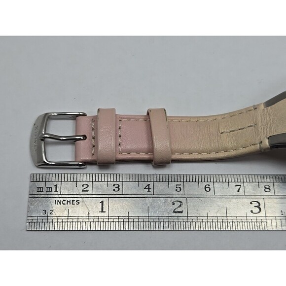 Timex Easy Reader T2H531 Womens White Pink Leather Watch Indiglo New Battery - Picture 8 of 12
